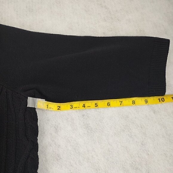 Croft & Barrow Black Cotton Blend Open Front Cardigan Long Sleeve Sweater Sze 1X - Picture 11 of 14